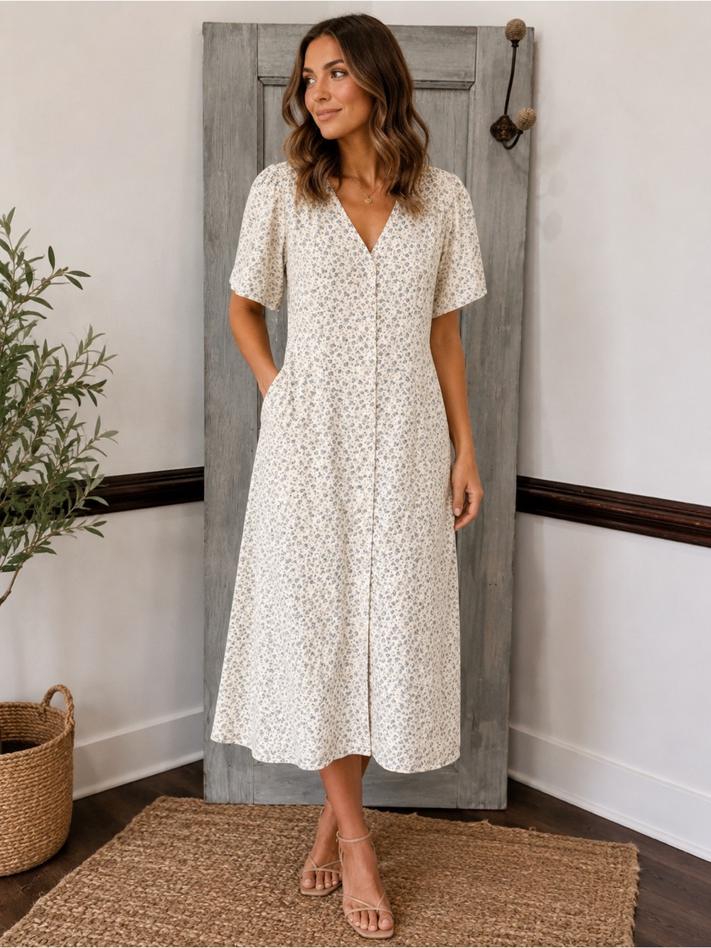 ROOLEE Maxi Clarice Dress Button Down 100% cotton best for Large